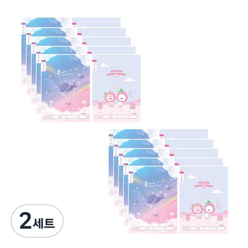 아이비스 여아용 초등1 2 쓰기 8칸 노트 고래 10p + 숑숑프렌즈 10p 세트, 혼합색상, 2세트