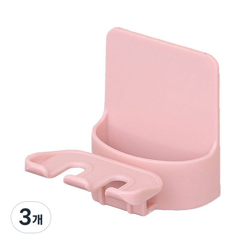 트윈 칫솔걸이, 핑크, 3개
