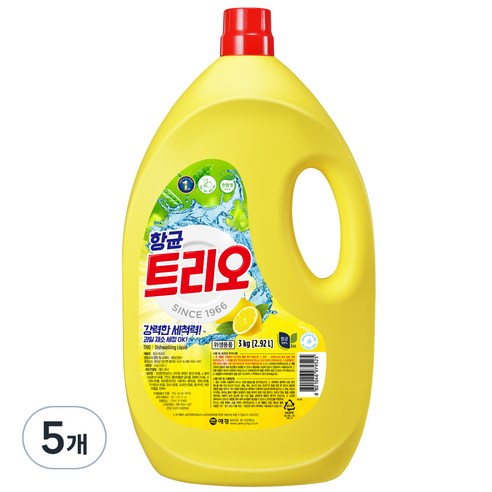 트리오 항균 주방세제, 3kg, 5개