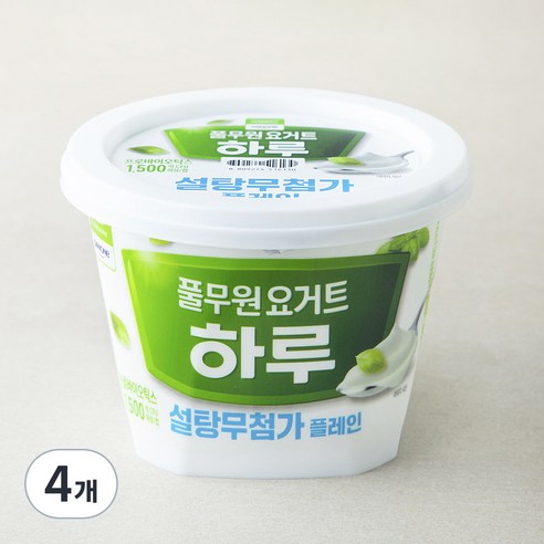 풀무원 하루 설탕무첨가 플레인 요거트, 400g, 1개입, 4개