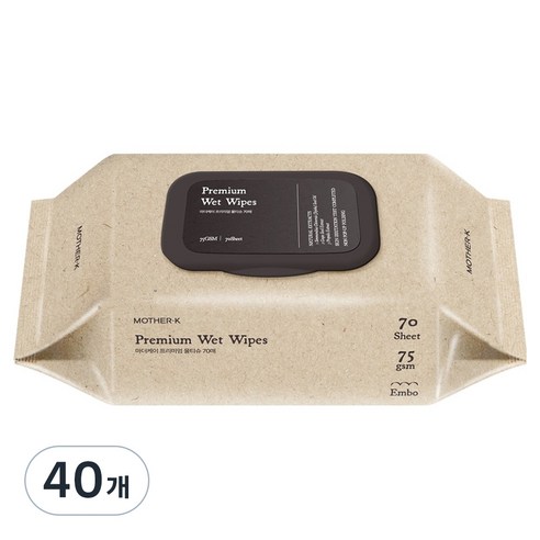 마더케이 프리미엄 물티슈 캡형, 75g, 70매, 40개