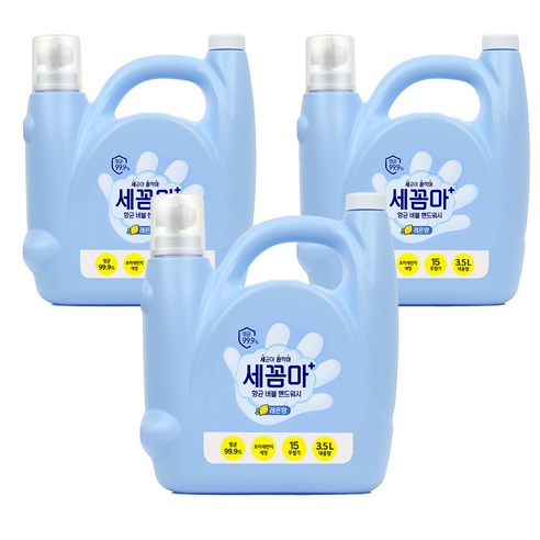세균아꼼짝마 항균 버블 핸드워시 레몬향 리필, 3.5L, 3개