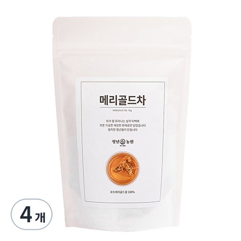 청년농원 저온가공 메리골드차 삼각티백, 0.5g, 50개입, 4개