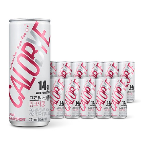 칼로바이 프로틴 스파클링 무설탕 핑크자몽 탄산음료, 240ml, 12개
