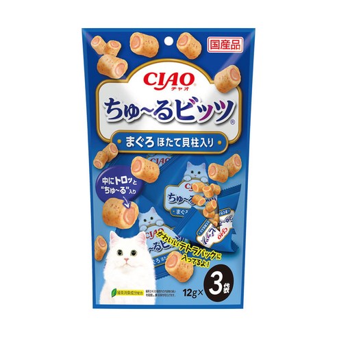 챠오츄르 이나바 고양이 비츠 CS-172 3p, 참치+가리비관자, 12g, 3개