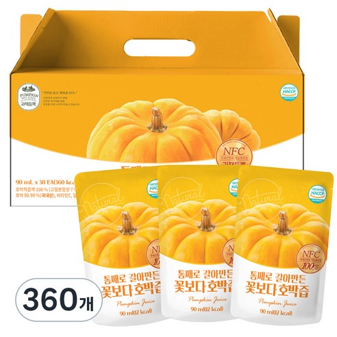 유기농마루 통째로 갈아만든 꽃보다 호박즙, 90ml, 360개