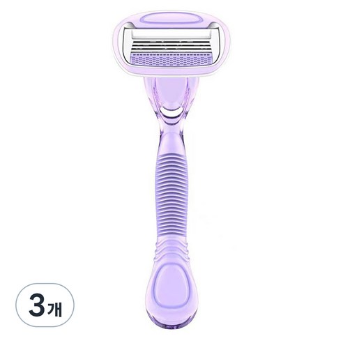 어리플 여성용 안전캡 전신 면도기 퍼플, 1개입, 3개