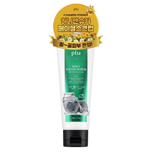 플루 소프트 페이셜 스크럽 허니 앤 슈가, 100g, 1개
