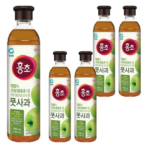 홍초 풋사과 음용식초, 900ml, 5개