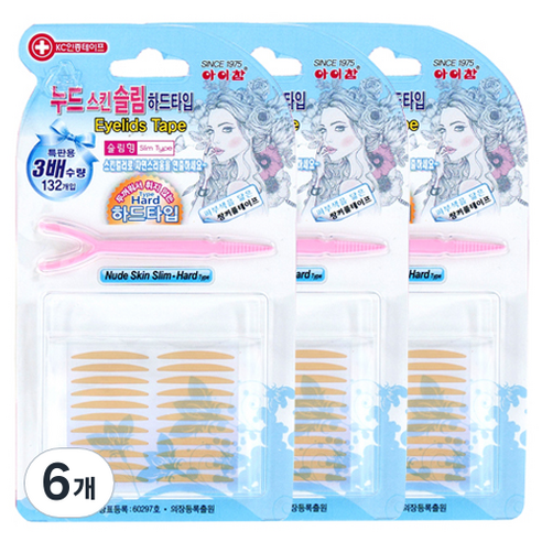 아이참 누드 스킨 슬림 하드타입 단면 쌍꺼풀 테이프 132p, 피부색, 6개