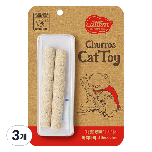 캣템 고양이 츄러스 장난감 0.5 x 13 cm 2p, 15 츄러스 마따따비 2P, 3개