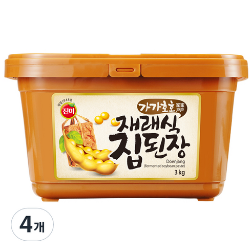 진미 가가호호 재래식 집된장, 3kg, 4개
