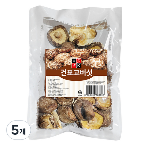 오케이 건 표고 홀버섯, 100g, 5개
