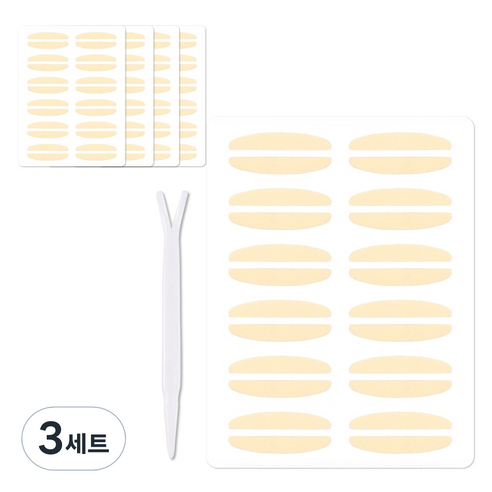 더분 깃털 누드 단면 쌍꺼풀 테이프 세트 120p, 3세트, 누드 L TYPE