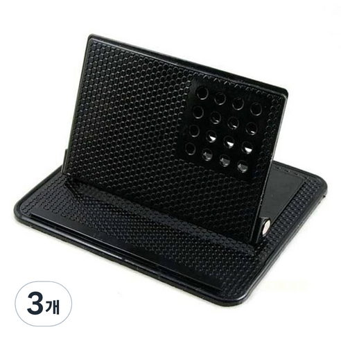 에코벨 차량용 접착형 계기판 대시보드 휴대폰 거치대, 3개, 블랙