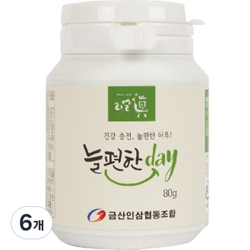금산인삼협동조합 리얼진 늘편한 day 800p, 80g, 6개