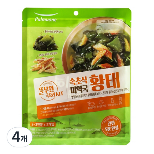 풀무원 속초식 황태 미역국 2p, 81.4g, 4개
