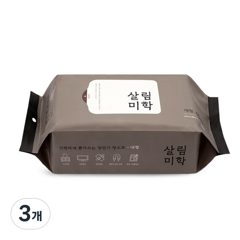 살림미학 대형 정전기 청소포 60매, 3개