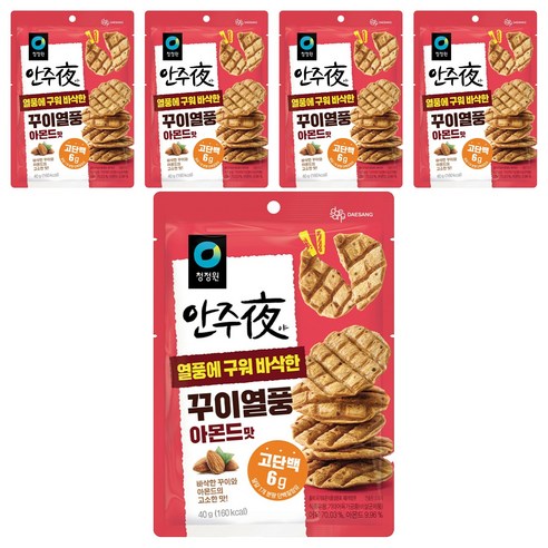 대상 안주야 꾸이열풍 아몬드맛, 5개, 40g