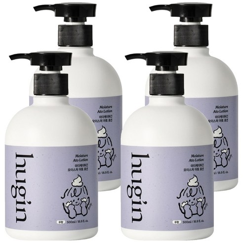 마더케이 허긴 유아용 모이스처 아토 대용량 로션 무향, 500ml, 4개