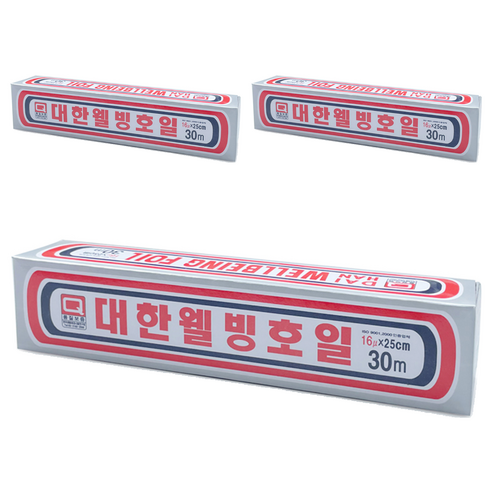 대한웰빙은박접시 호일 25cm x 30m, 3개