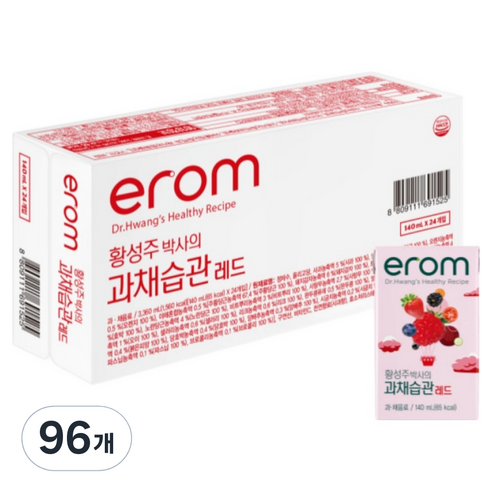 이롬 황성주 박사의 과채습관 레드, 96개, 140ml
