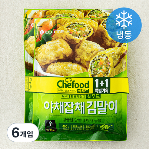 쉐푸드 야채잡채 김말이 (냉동), 400g, 6개입