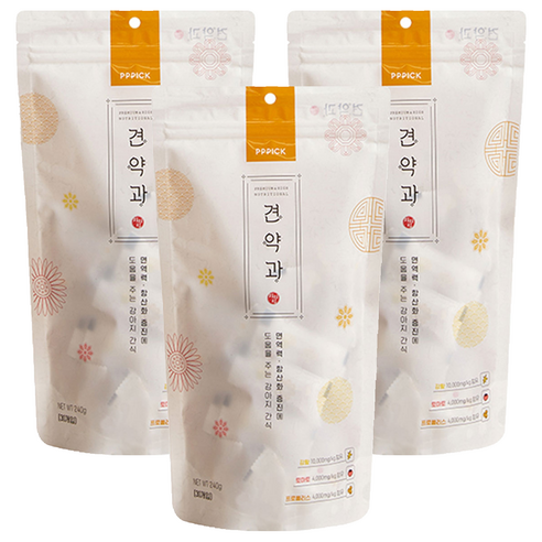 피피픽 강아지 견약과 면역력 영양 간식, 강황, 240g, 3개