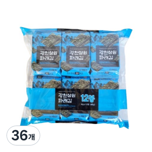 광천삼원푸드 파래 도시락김, 4g, 36개