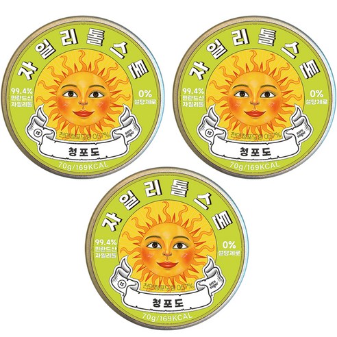 자일리톨스톤 캔디 청포도, 70g, 3개