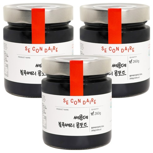 쎄콩데 무가당 블루베리 콩포트, 260g, 3개