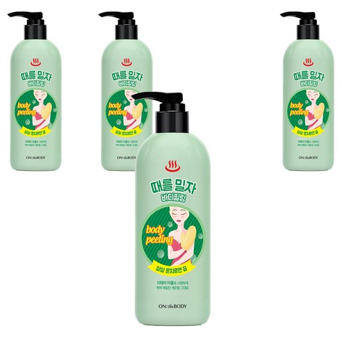 온더바디 때를밀자 바디필링 바디스크럽, 500ml, 4개