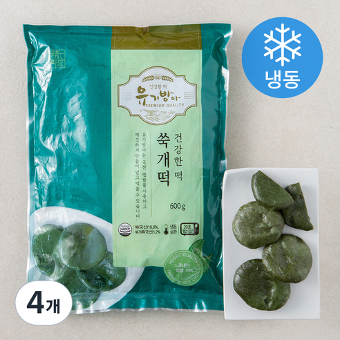 유기방아 쑥개떡 (냉동), 600g, 4개