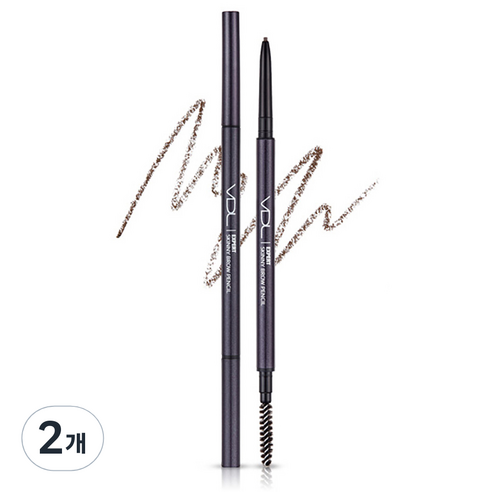 브이디엘 엑스퍼트 스키니 브로우 펜슬 0.05g, 02 그레이브라운, 2개