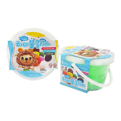 토단교재 하비볼 칼라 클레이 2p, 형광연두, 300g, 2개