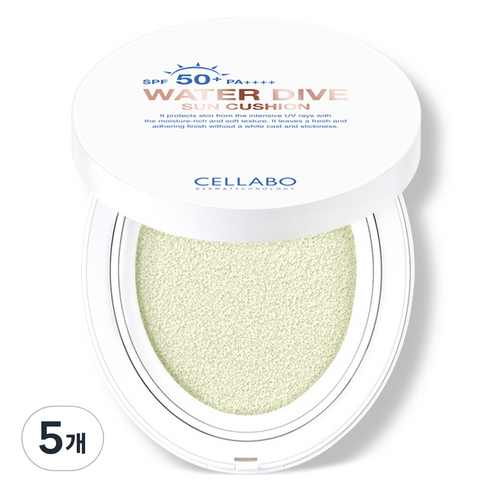 셀라보 워터다이브 선쿠션 SPF50+ PA++++, 5개, 23g