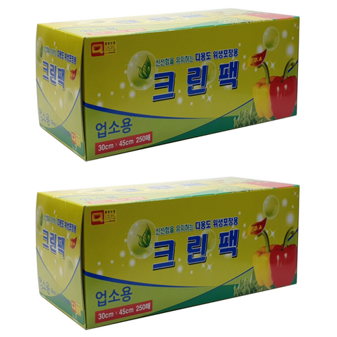해피크린 업소용 크린팩 대 30 x 45 cm x 250매, 250개, 2개