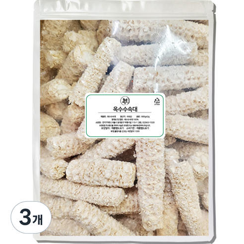 천지가약초 국내산 흰색 옥수수 속대, 800g, 3개, 1개입
