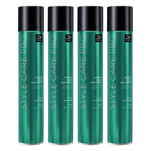 미쟝센 스타일케어 프로 스트롱홀드 헤어스프레이, 300ml, 4개