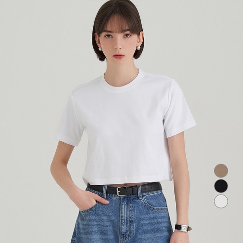 ELLE PARIS 반팔 티셔츠 – 세미 크롭 크롭티 ELLE PARIS 반팔 티셔츠 – 세미 크롭 크롭티