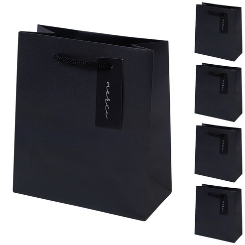 영프리자 프리미엄 펄 디자인 메르시 무지 선물 쇼핑백, 그레이, 5개