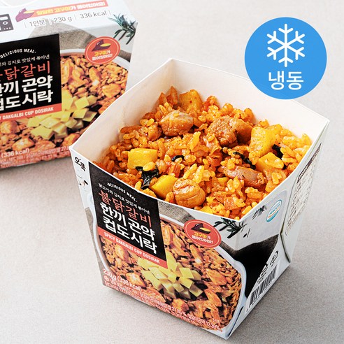 오쿡 불닭갈비 한끼 곤약 컵도시락 (냉동), 230g, 2팩