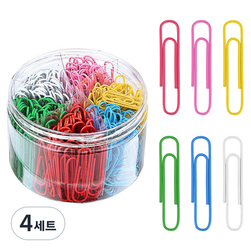 바코젤 6색 컬러 클립 세트, 480개입, 4세트