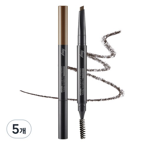 fmgt 더페이스샵 디자이닝 아이브로우 오토펜슬 0.3g, 05 다크브라운, 5개