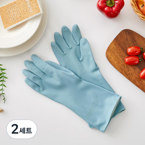 모던하우스 두꺼워서 오래쓰는 고중량 라텍스 고무장갑 양손착용 3세트, 스카이블루, 대(L), 2세트