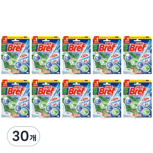 브레프 파워액티브 변기세정제 파인향, 50g, 30개
