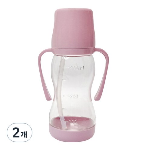아가프라 라온 빨대컵 350ml, 2개, 핑크