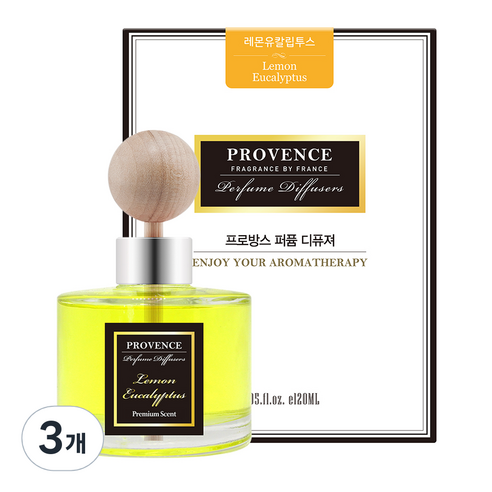 더허브샵 프로방스 퍼퓸 차량용 디퓨저 120ml, 레몬유칼립투스, 3개