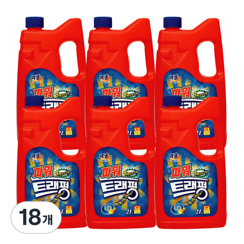 백광 트래펑 배수구세정제, 2L, 18개