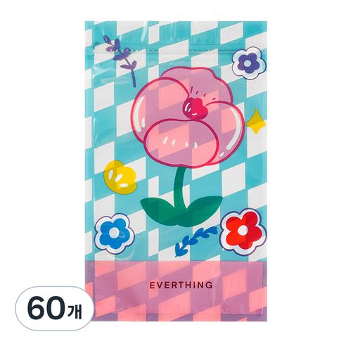 체커보드 지퍼백, 60개, 블루